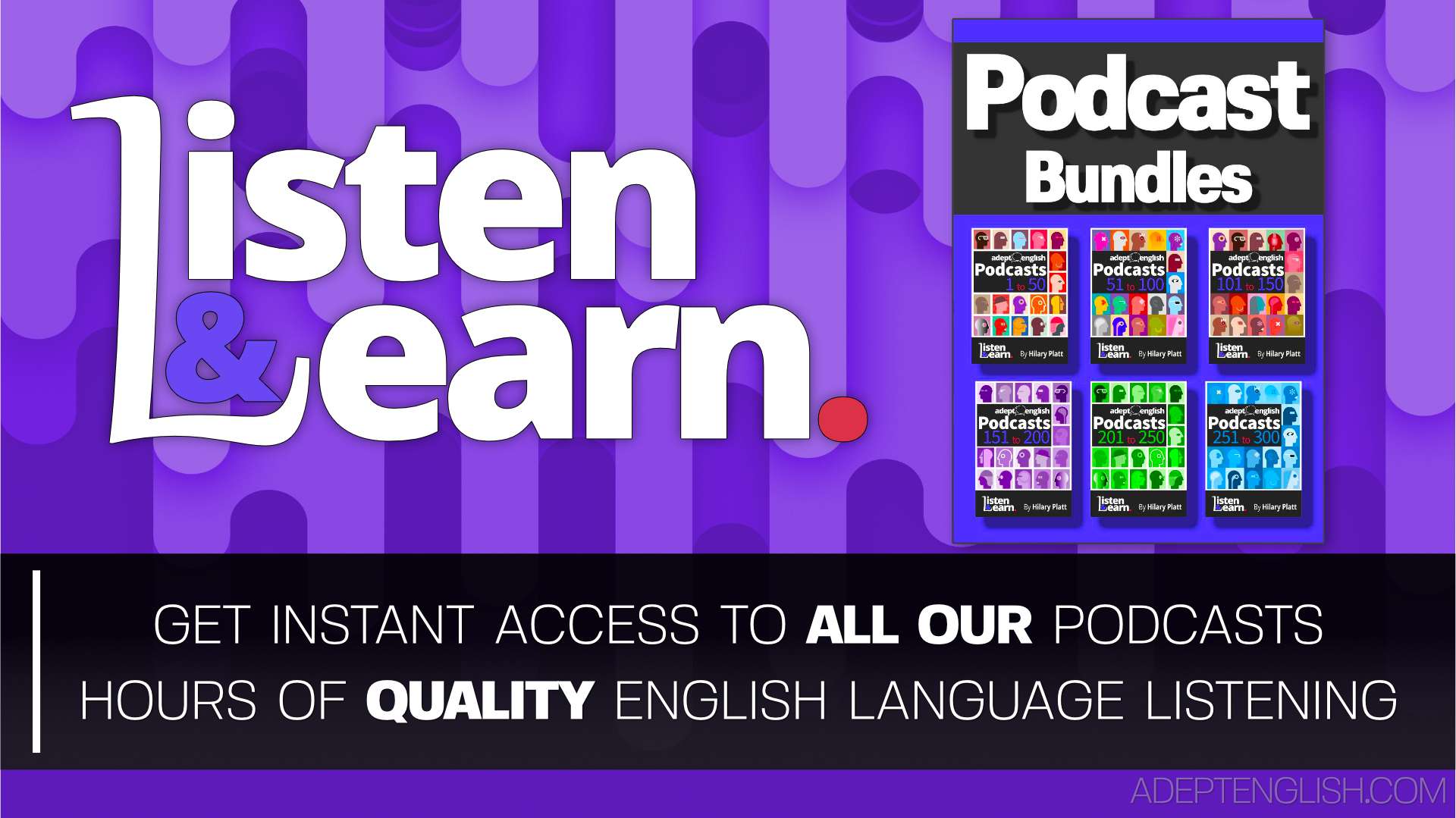 Adept English has published over 300 FREE English language audio lessons with a full transcript included with every lesson.