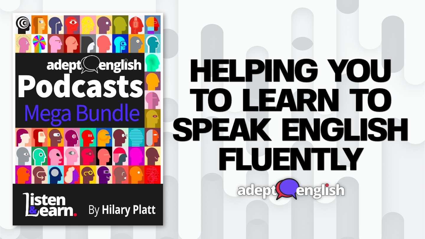 Learn to speak English audio lessons back catalogue bundle cover art.