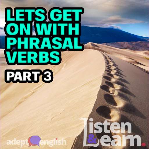 A photograph of footprints left in a sandy dune. As we discuss phrasal verbs in part 3 of this English lesson series.