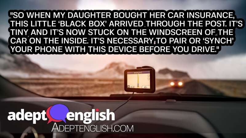 A photograph of a GPS navigator in the car, black box insurance trackers use GPS to monitor your driving behaviour.