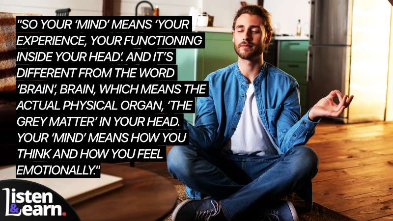 English Conversations For English Learners-Why Having A Big Brain Is Not Always An Advantage Article Image A man meditating in his house. English listening practice that helps you understand why it is having a big brain can be a disadvantage when it comes to the fight-or-flight responses we’ve all had in our lives.