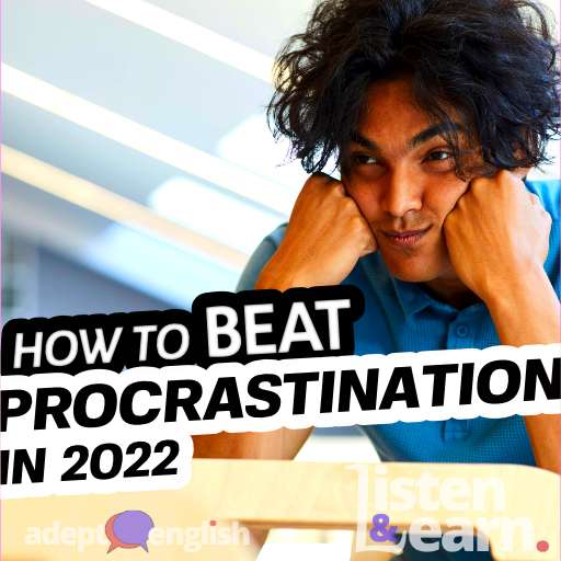 A frustrated man with a monster on his shoulder. In today's English conversation about procrastination, I talk about why we let so many minutes, hours and days pass us by unproductively. I give you some strategies for getting on track in the New Year, before you lose another year to distraction.