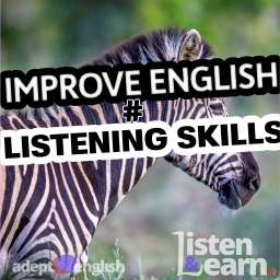 Side profile of a Zebra in the bush. Interesting conversations in English to help you practice and improve your English listening skills.