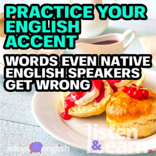 Classic scones with cream and berry jam, as we use a cooking recipe to help practice the pronunciation of difficult English vocabulary like scone and recipe.