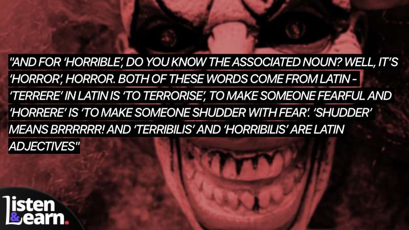 A photograph of a scary clown face. Overusing generic vocabulary in the beginning stages of learning a new language can be helpful at first, but it can backfire if you're not careful.