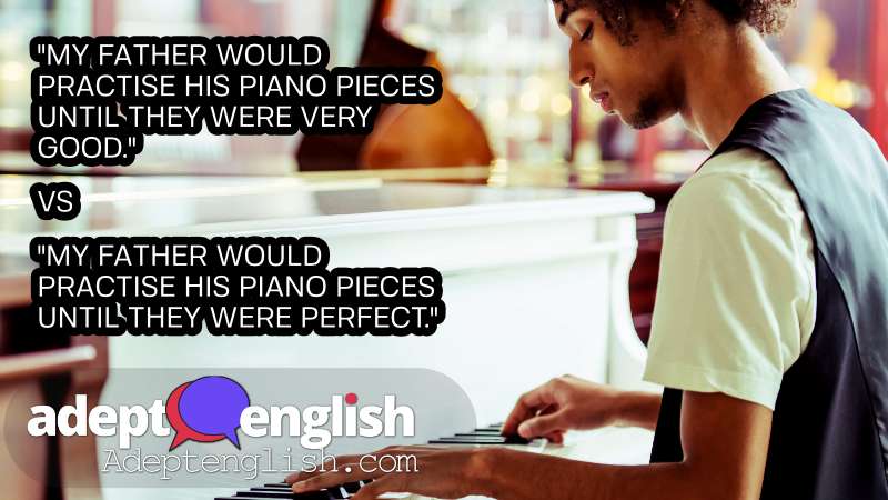 A photograph of a man playing a piano. Today we will learn about how to sound more natural when speaking English. Your listeners will notice a huge difference if you use these common words and phrases regularly.
