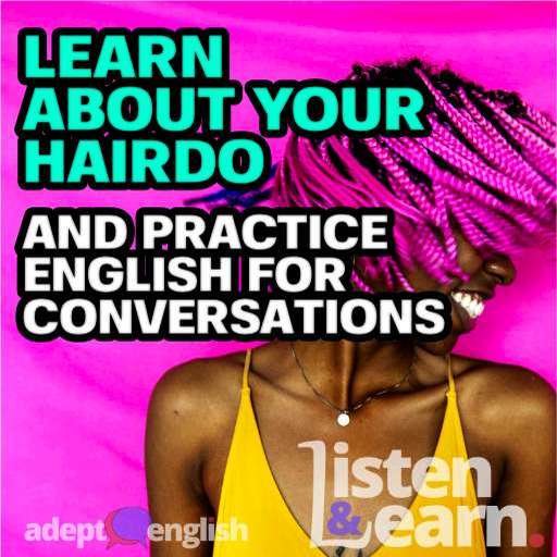 Girl shaking her pink braided hair, used as an example hair style to discuss in an English conversation.