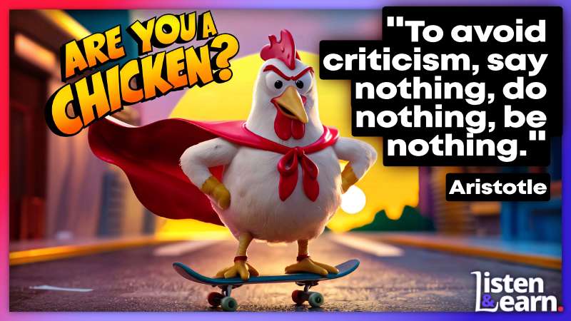 A cartoon super chicken asking are you chicken? Emotions in Idioms: Cry Like a Crocodile?