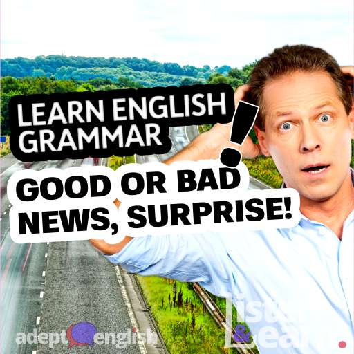 A busy UK Motorway with a man and a surprised face. We will teach you the fundamentals of learning English grammar. It’s time to talk about Exclamations!