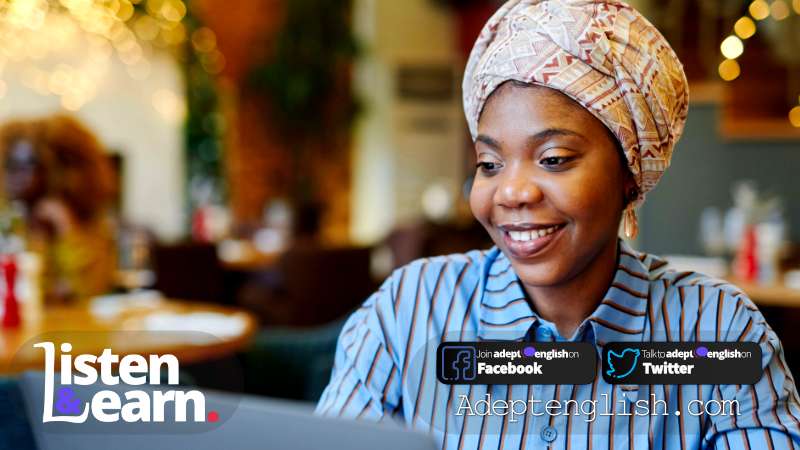 A photograph of an African business woman sending an email. Learn English grammar through this podcast that covers all the rules you need to know, with plenty of examples, to use modal verbs correctly.