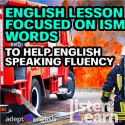 A photograph of a fireman running towards a fire, using in talking about heroism as part of an English fluency practice lesson.