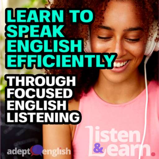 A photograph of a female student listening to an audio book on her headphones. You could be improving your spoken English by listening to our new updated 500 most common English words audio book course.