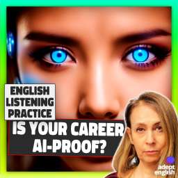 An AI image of an AI face. Want to sound like a native? Join us on adeptenglish.com, Spotify or YouTube for practical listening lessons. #SpeakEnglishConfidently