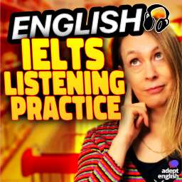A shopping trolley in the middle of an aisle in a supermarket. An IELTS listening practice lesson on shopping in a British supermarket.