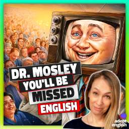 A cartoon illustration of a TV Doctor with a large happy audience. Learn real-life English through engaging stories.
