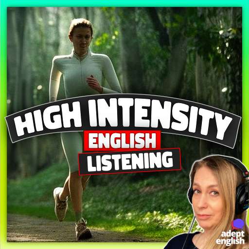 A woman in green running outfit running along a lovely nature path. Explore how running can transform your mind and English language skills.