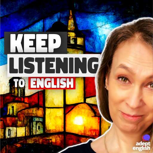 A digital art stain glass window of a village in the south of France. No Excuses Practice Your English Listening Skills