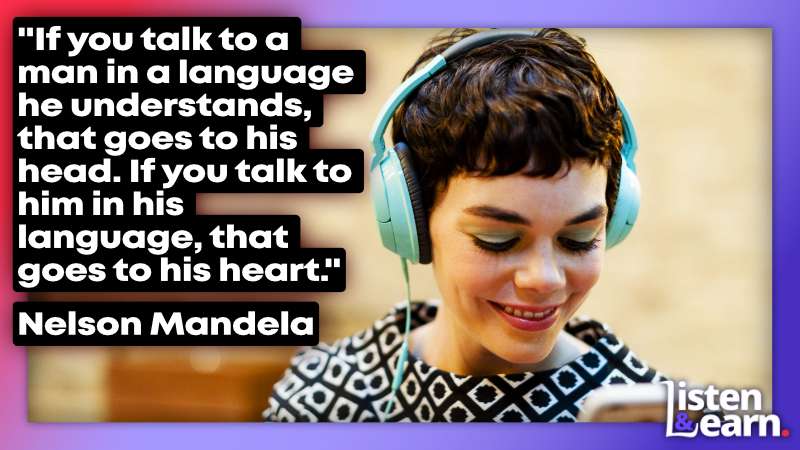 A photo of a young woman listening to English lessons. Elevate your English skills with our comprehensive listening practice. Learn British English today. #EnglishLanguage