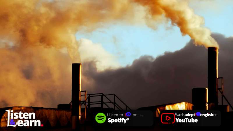 A photograph of a factory polluting the air in a golden sunset. In this podcast, I hope to teach you vocabulary related to the environment and health. These topics are important for you to understand for an English test or for an English conversation.