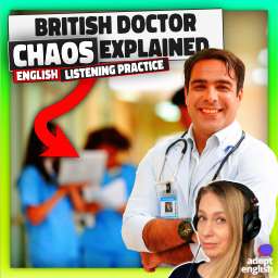 Photo of NHS doctors and nurses. Uncover UK's healthcare secrets. Boost your English effortlessly!