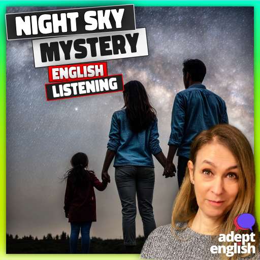A family observes the amazing night sky. Explore real-life stories while boosting your English listening and comprehension skills.