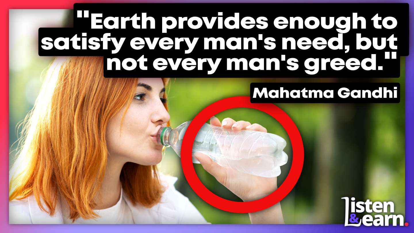 A photograph of a red headed woman drinking from a plastic bottle. Join Us: Click subscribe now, amplify your English skills & make your voice heard.