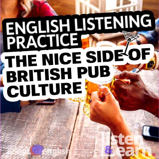 A photo of people clinking drink glasses in a pub. Listen to our English language listening practice podcast while you learn some interesting things about British pubs.