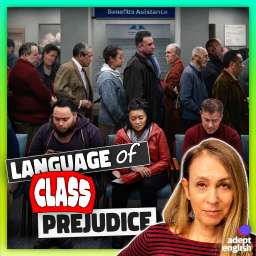 An AI generated image of people from various class backgrounds waiting at a benefits office. Recognize common prejudices in everyday language.