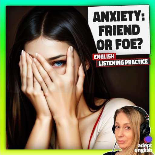 An AI Image of a woman hiding her face. Real-world experiences, practical solutions! Improve English and understand social anxiety. Subscribe today!