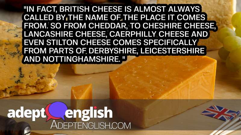 A photograph of British cheeses, like many countries Britain makes unique foods.