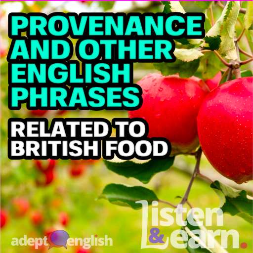 Red and ripe British apples on a tree, one of the many foods and drinks made in Britain. Discussed as part of this English food phrases lesson.