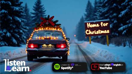 A car decorated with Christmas decorations driving down a snowy road home. Think you know Christmas music? You’ll never believe the story behind Band Aid’s name.