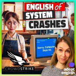 A staff member, frustrated at being unable to work with a computer showing an error. Struggling with tech jargon? Our new lesson explains IT issues and key terms.