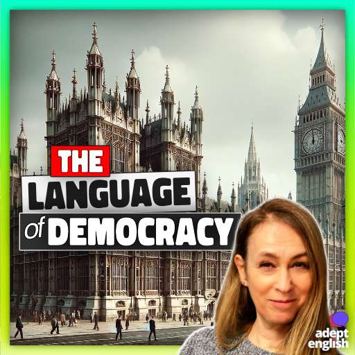 An image of a grand government building with people entering and exiting. Learn vital political vocabulary easily.