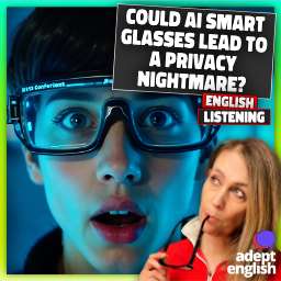 A person wearing AI glasses tracking people. Learn real English through interesting news stories you won’t hear anywhere else.