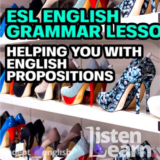 Lots of ladies shoes in a shoe shop on a wall display, used to help explain the English preposition in and on.