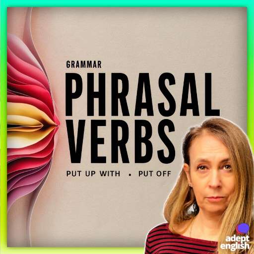 A colourful illustration with a title that says phrasal verbs. Understand and use *put* phrasal verbs like a native speaker.
