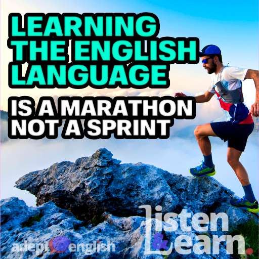 A photograph of a ultramarathon runner in the mountains during a workout. As we talk about the time it takes to learn to speak English.