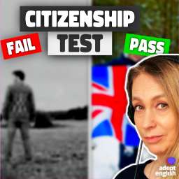A graphic of a colourful British family and a black and white lonely man. Are you interested in becoming a British citizen? Do you want to know more about the test and what is involved? Take the test with me and find out!