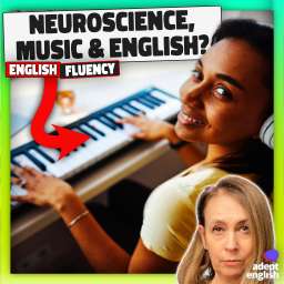 A photo of a young lady wearing headphones, playing the piano. Dive into English through the rhythm of music! Unleash a fresh, fun way to learn!