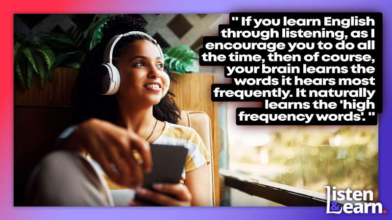 A relaxed woman listening to Adept English. This guide will teach you how to effectively learn English vocabulary so that you can fluently speak the language.