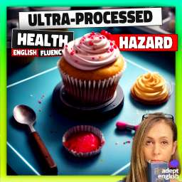 An AI image of a cupcake being made in a laboratory. Improve health and happiness by understanding diet better! Make the smart choice - subscribe now!