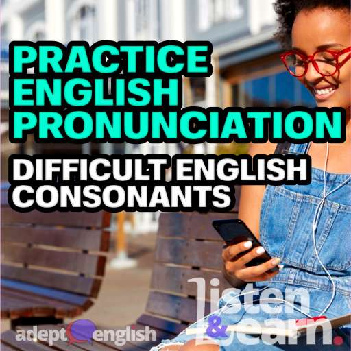 A photograph of a girl listening to Adept English outside on a sunny day. We focus on English consonants in todays English pronunciation practice.