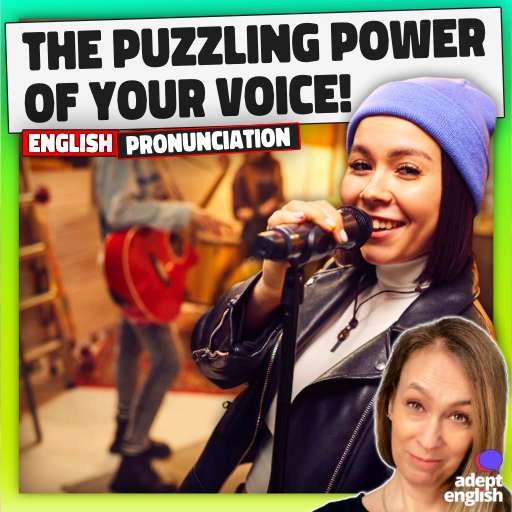 A photo of a happy female singer in front of a band. Unlock the secrets of English accents, boost your vocabulary, and climb the ladder of professional success. Subscribe now!