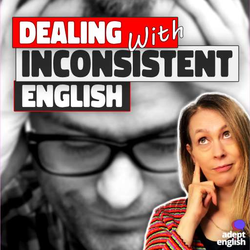 Photograph of a man holding his head in his hands. English words have a range of different pronunciations, making them complex to learn. That's why Adept English is here to help.